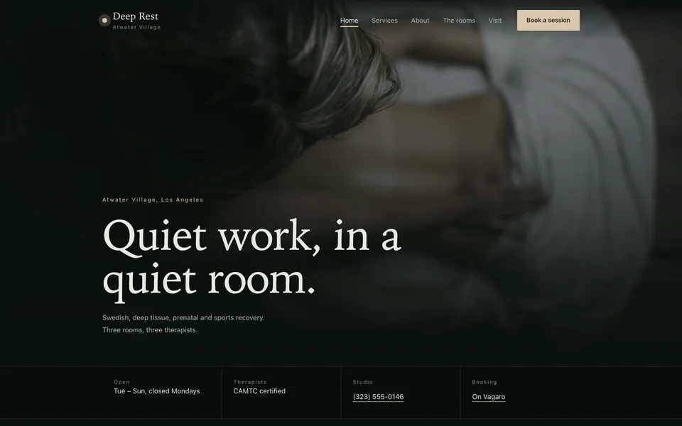 Deep Rest website preview