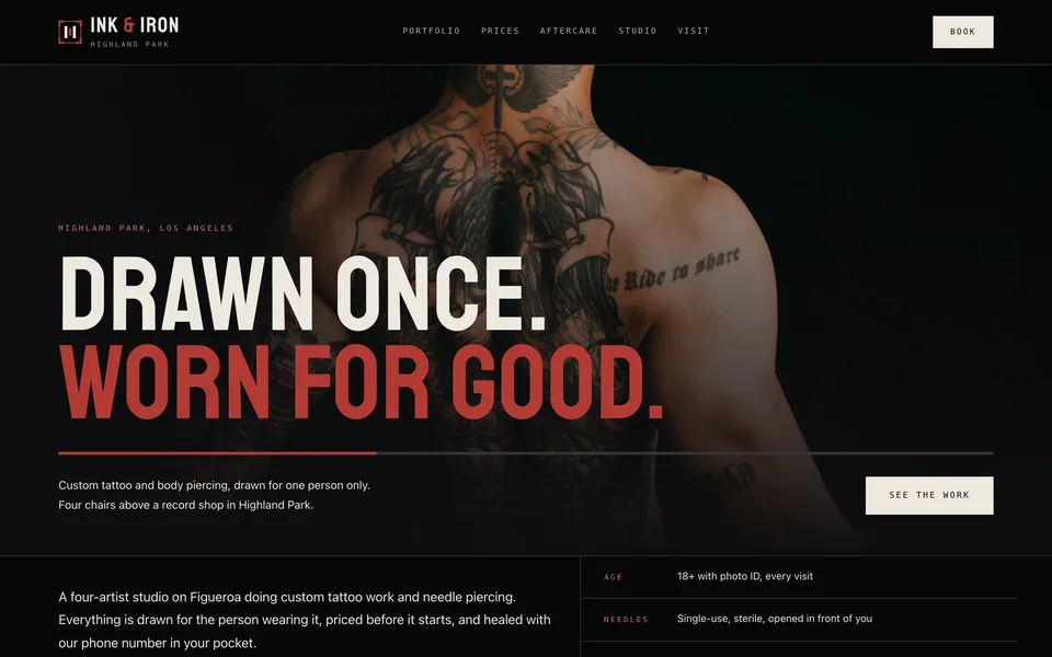 Ink & Iron website preview